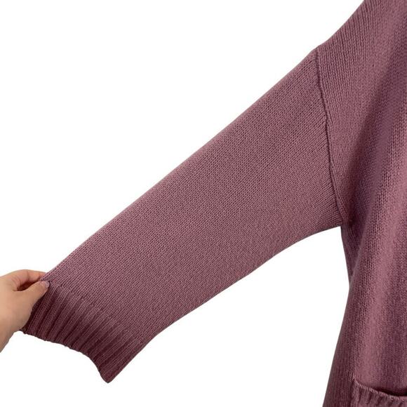 Sablyn Kari 100% Cashmere Chunky Knit Shawl Collar Long Cardigan Sweater Rose XS - Picture 3 of 8